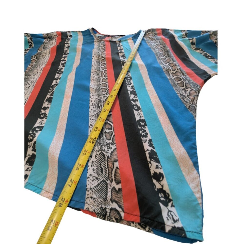 Oversized Boho Style Python Stripe Kimono Top Tol… - image 8